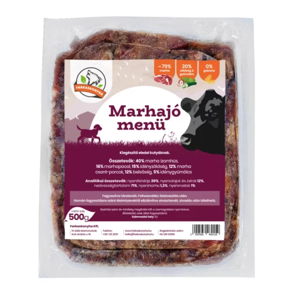 Marhajó (marha) menü, komplett, darált 500g (Farkaskonyha) - Image 1