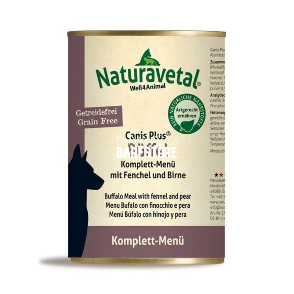 Canis Plus párolt komplett menü, bivaly, 400g (Naturavetal) - Image 1