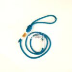 Hajókötél póráz türkizkék/fehér, ezüst trigger, 150cm (EbLaszti)