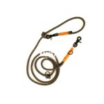 Hajókötél állítható kiképzőpóráz, szürke/többféle kötöző színnel, fekete trigger 200cm (EbLaszti)