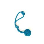 Hajókötél labda, duplaszárú, kicsi, türkizkék (EbLaszti)