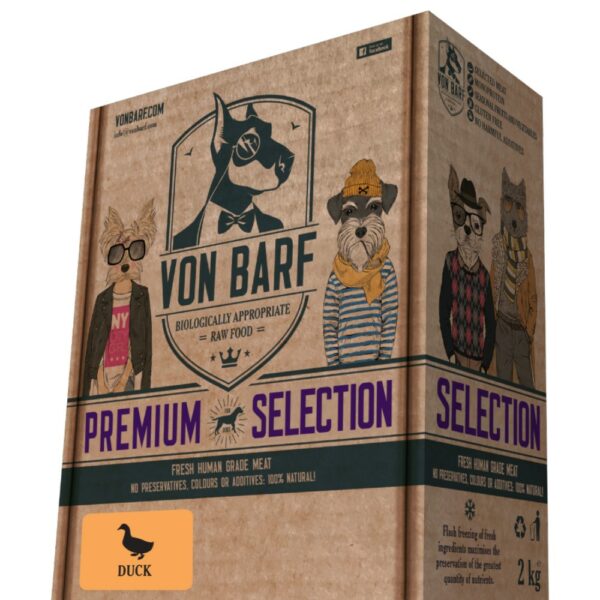 Von Barf Premium Selection DUCK - Kacsa menü, komplett, darált 2kg (250g x 8db) - Image 2