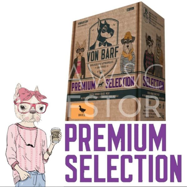Von Barf Premium Selection DUCK - Kacsa menü, komplett, darált 2kg (250g x 8db) - Image 1
