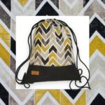 Gymbag / Hátizsák, Mustár chevron, pamutvászon (FluffyDog)
