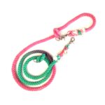 Pamutkötél kiképző póráz, pink/mentazöld, 200cm (EbLaszti)