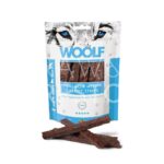 Salmon Strips puha jutalomfalat lazachús csíkok répával 100g (Woolf)