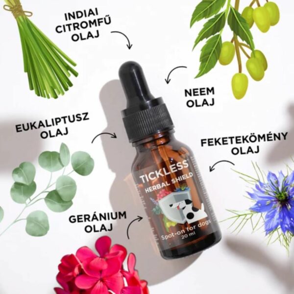 Tickless® Herbal Shield Spot-on - 100% természetes illóolaj keverék kutyáknak 20ml - Image 2