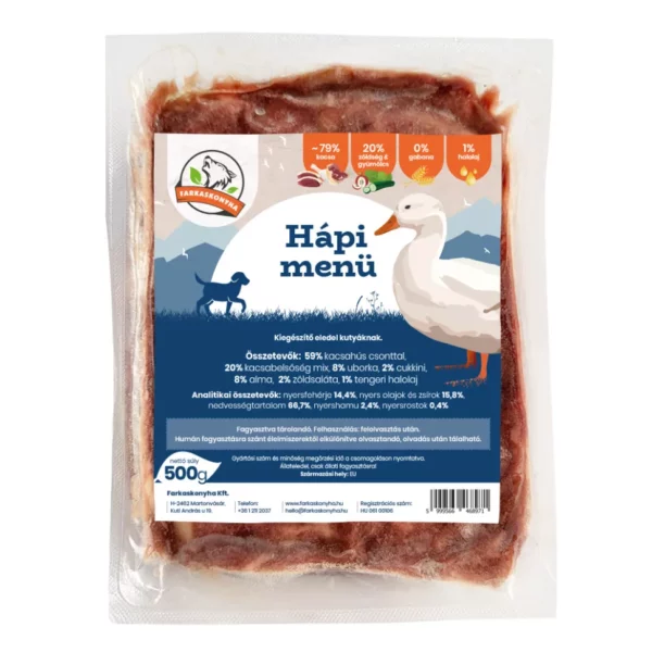 HÁPI (kacsa) menü, komplett, darált 500g (Farkaskonyha) - Image 1