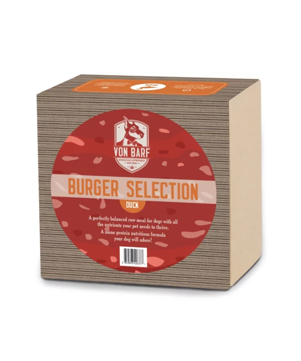 Von Barf Burger DUCK - Kacsa menü, komplett, darált 1kg (200g x 5db) - Image 1