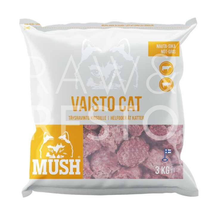 Mush Vaisto Cat White 3kg Mush Vaisto CAT White Marha-Sertés komplett BARF menü cicáknak 3kg - Image 1